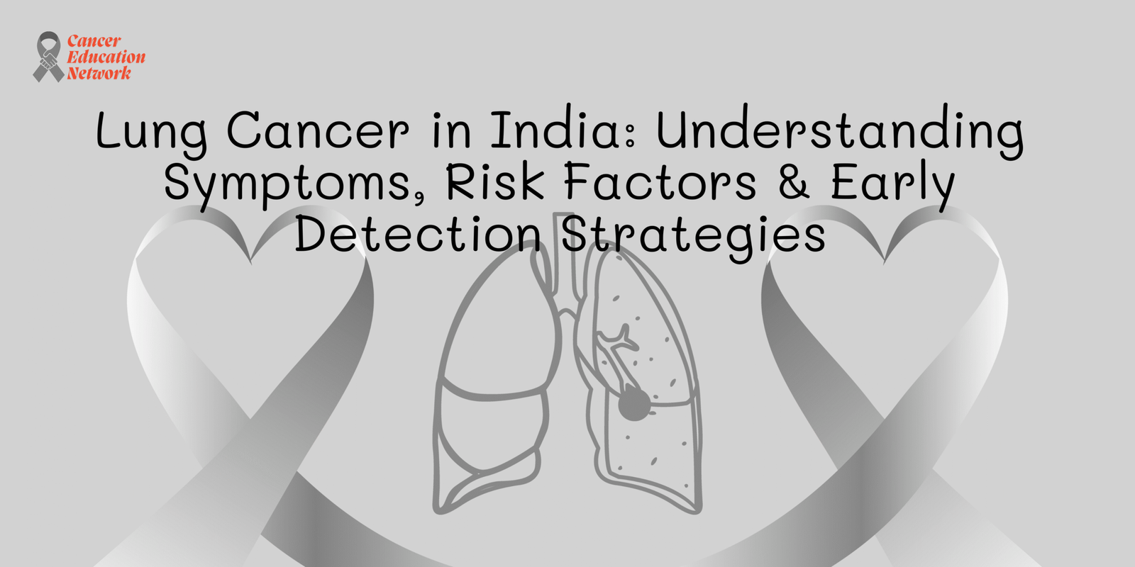 Conceptual image for lung cancer in India: Stethoscope over an illustration of human lungs with warning signs.