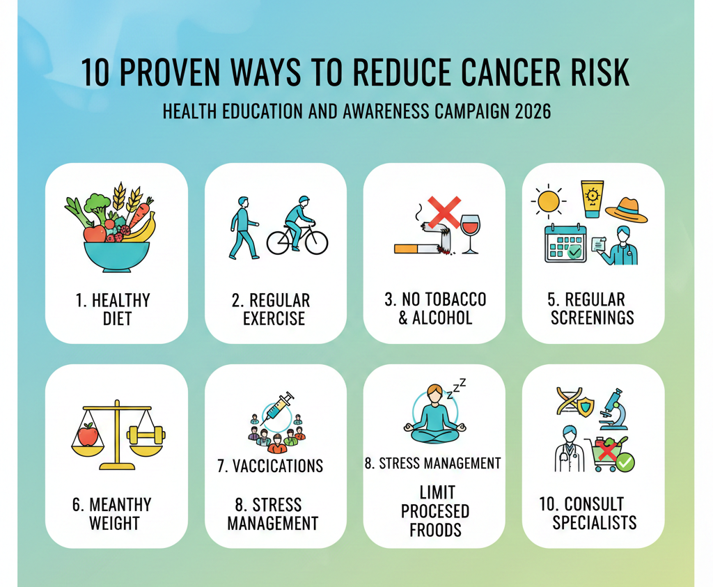 Stay healthy in 2026! 10 proven ways to lower your cancer risk from diet and exercise to screenings and vaccines.