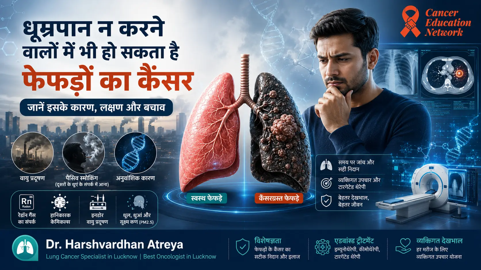 धूम्रपान न करने वालों में फेफड़ों का कैंसर: कारण, लक्षण और बचाव