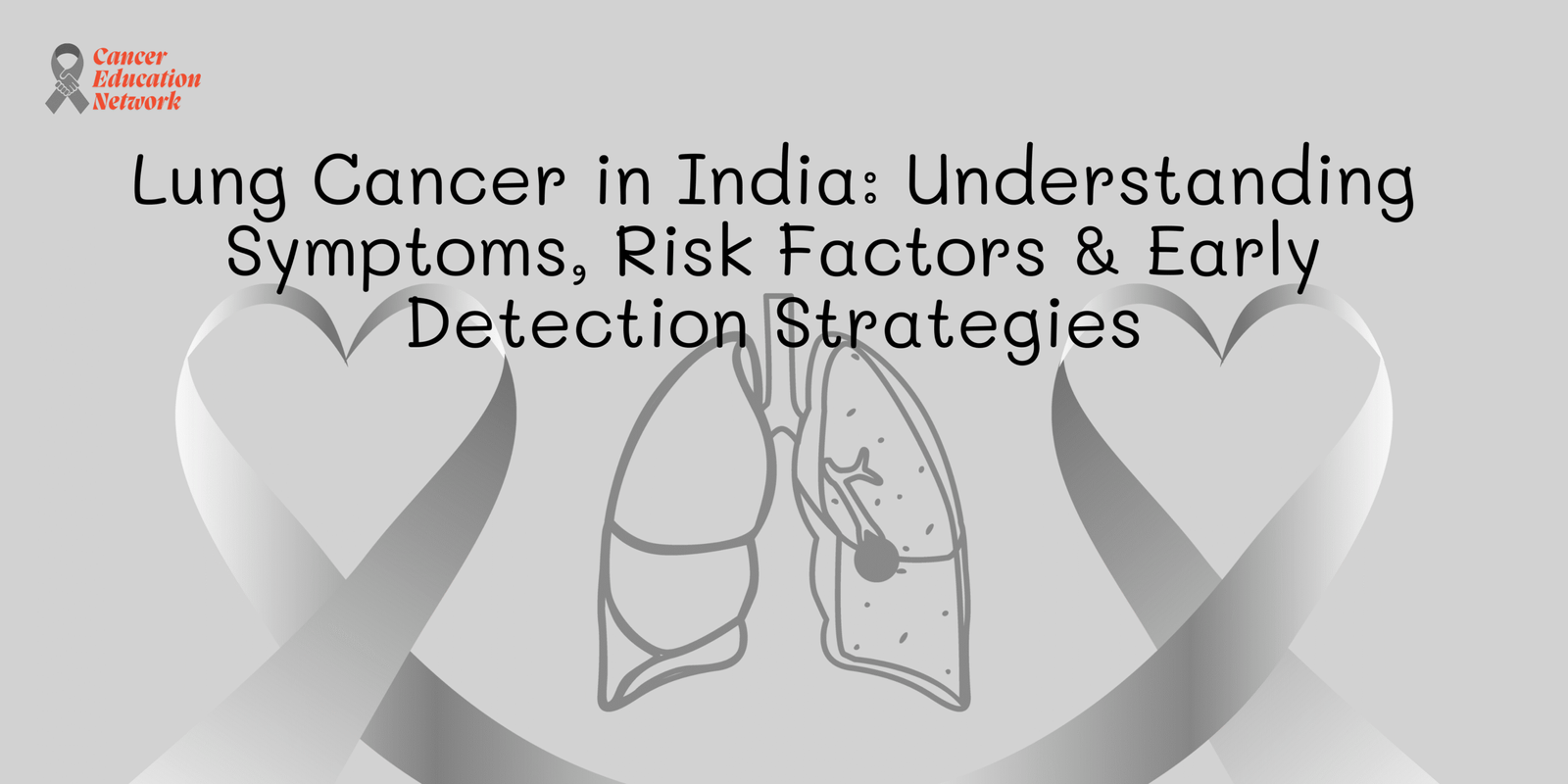 Conceptual image for lung cancer in India: Stethoscope over an illustration of human lungs with warning signs.